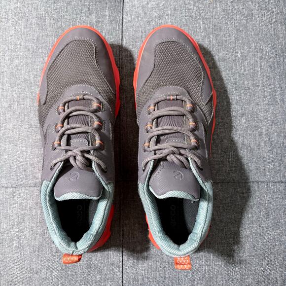 Ecco Show Women US 8-8.5 Gray Orange MX Low GTX Hiking Trail Outdoors Sneaker - Picture 8 of 9